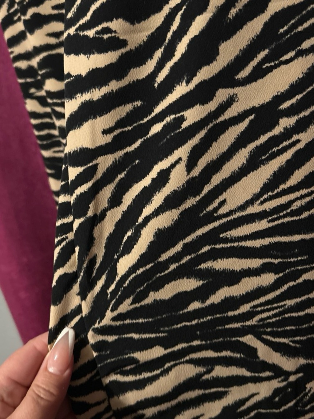 Divided Zebra Print Bootcut Pants in Black & Cream - Picture 2 of 3